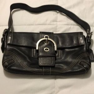 Black leather coach bag